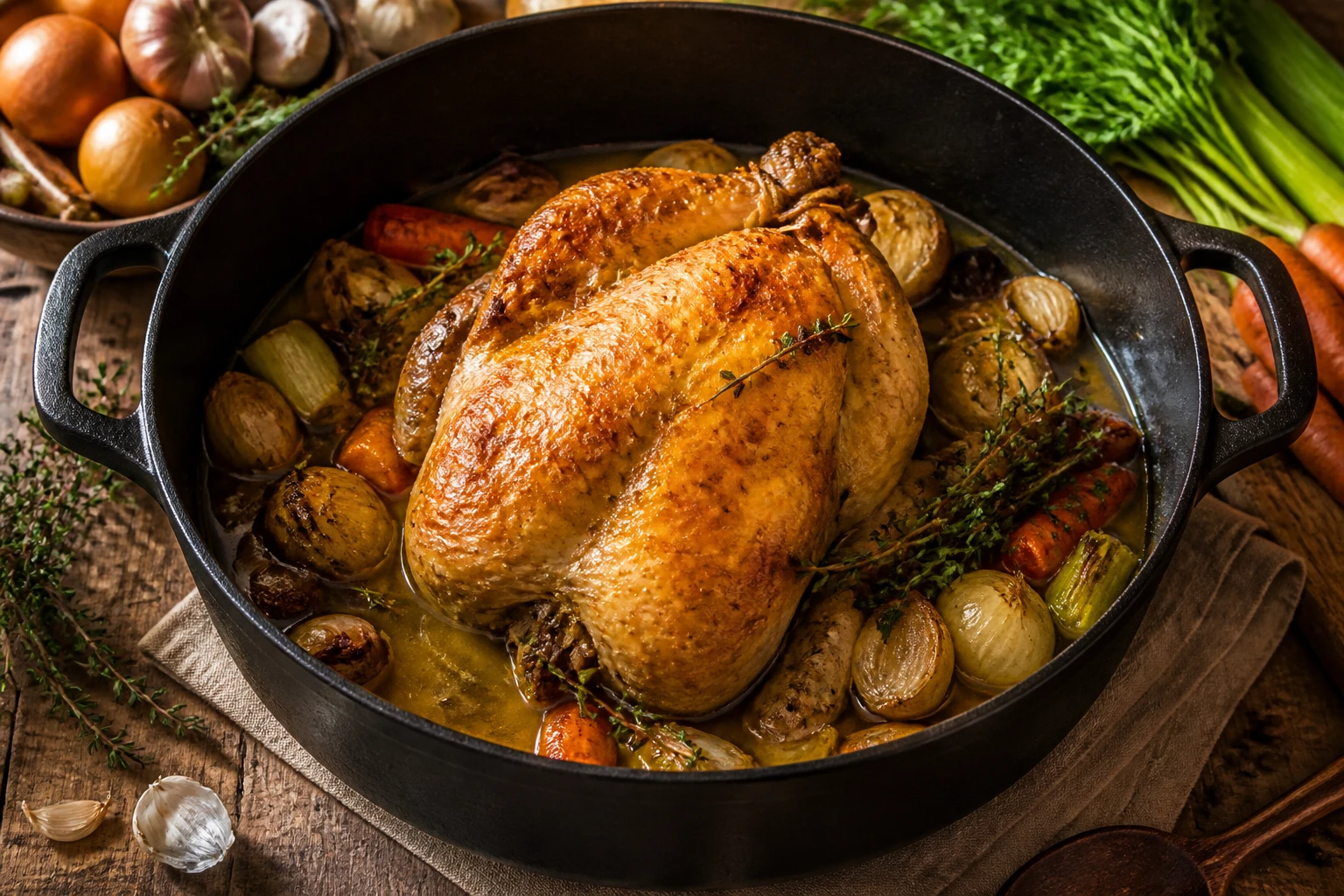 Temps de cuisson du chapon en cocotte en fonte